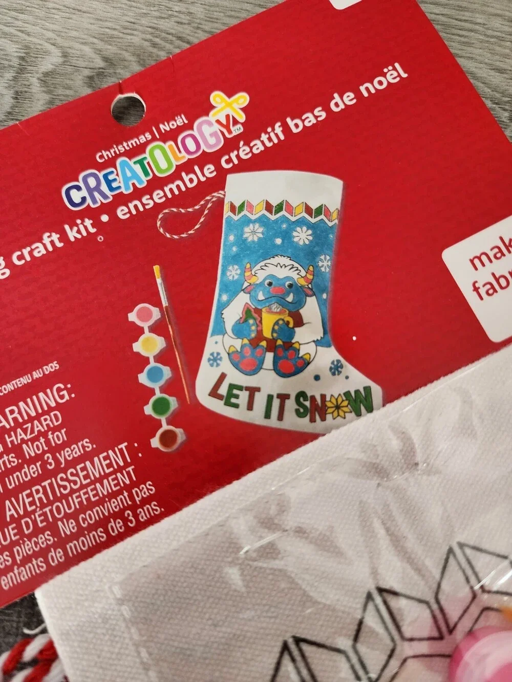 NEW Creatology Christmas Stocking Paint Craft Kit - Kids - Abominable Snowman